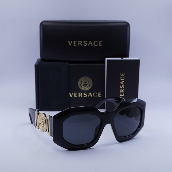 Versace VE4424U GB1/87 Geometric Sunglasses - Black/Grey - Picture 4 of 11